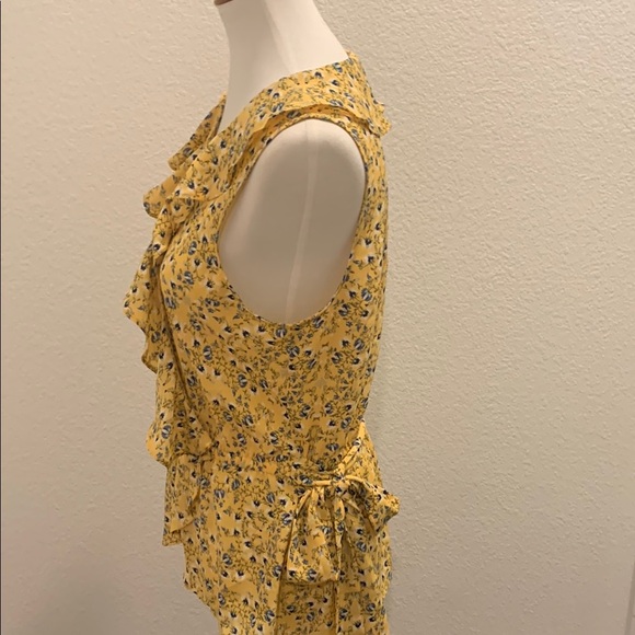 Max Studio Yellow Wrap Ruffled Blouse - Picture 3 of 4